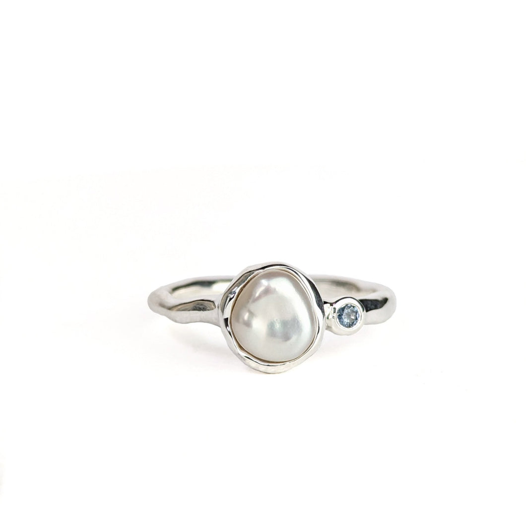 Pearl + Sapphire ring