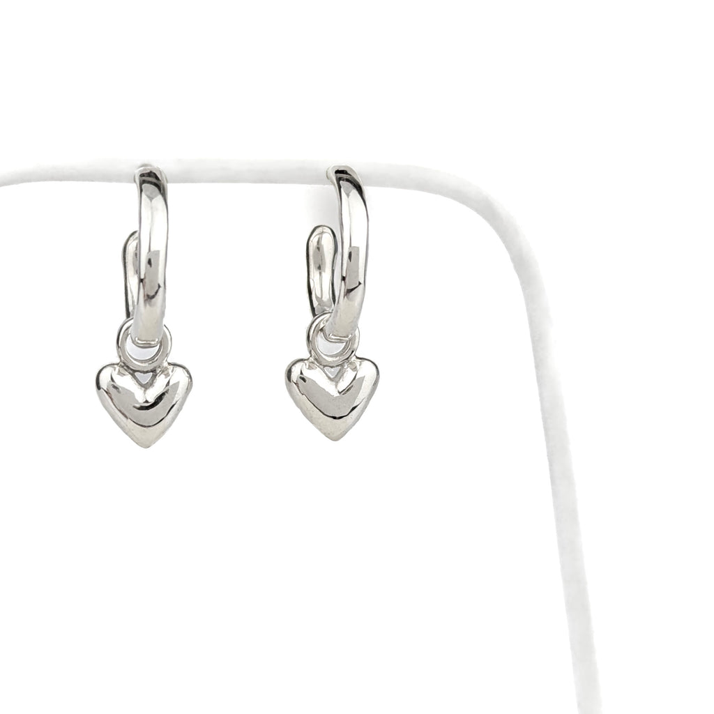 Organic hoops + Heart charm