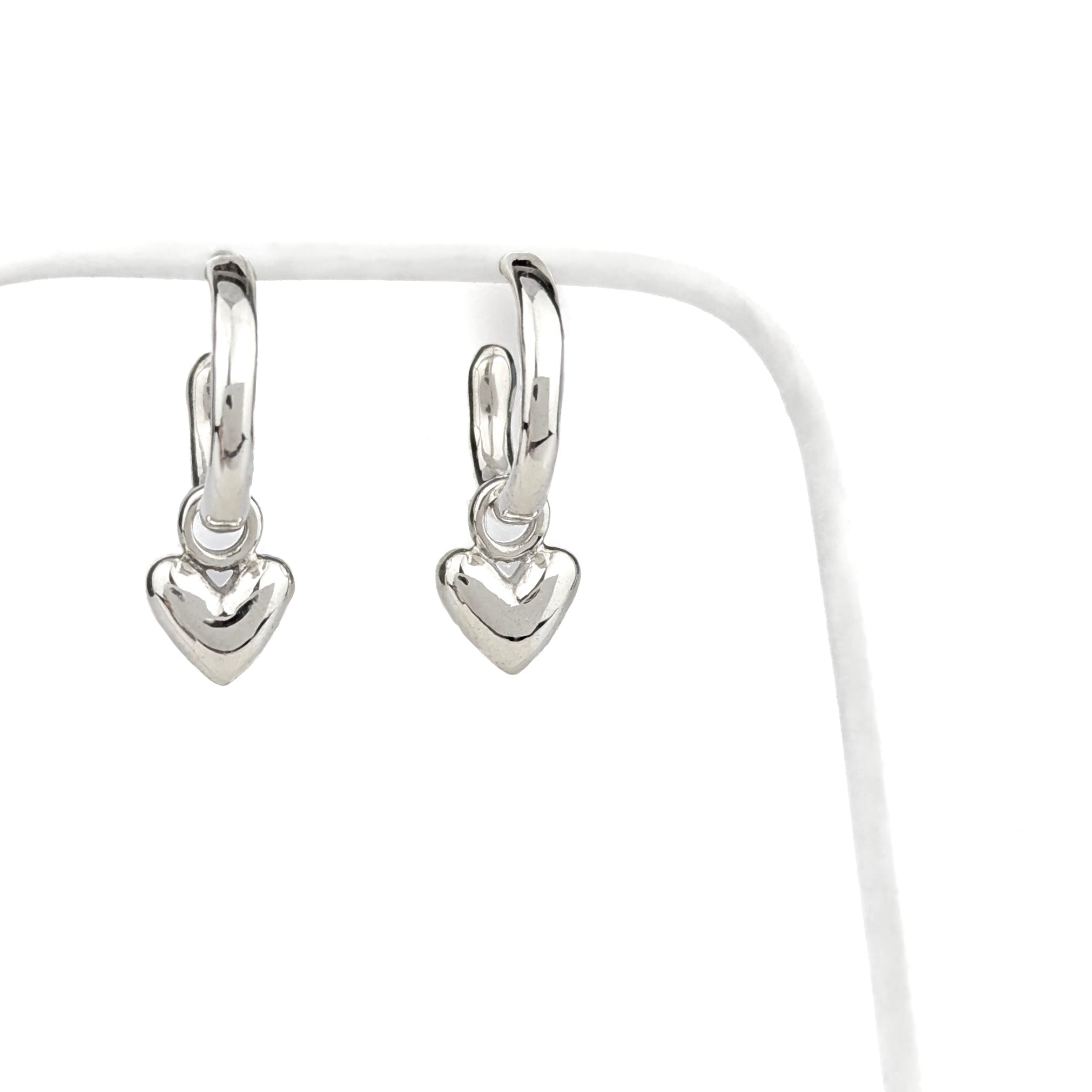 Organic hoops + Heart charm