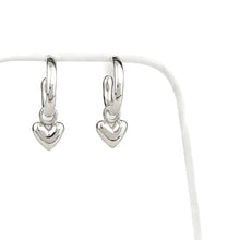 Load image into Gallery viewer, Organic hoops + Heart charm
