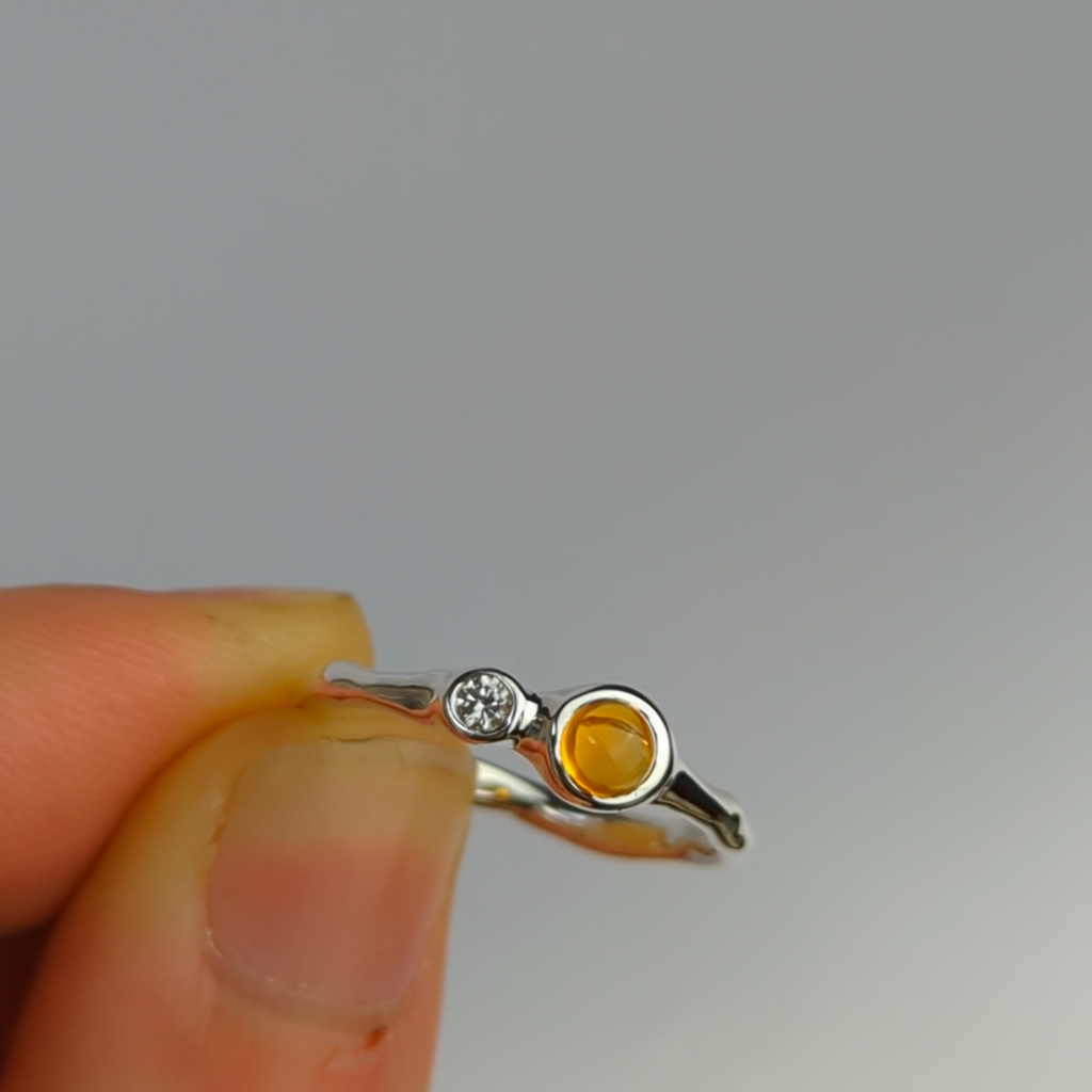 Citrine + Sapphire ring