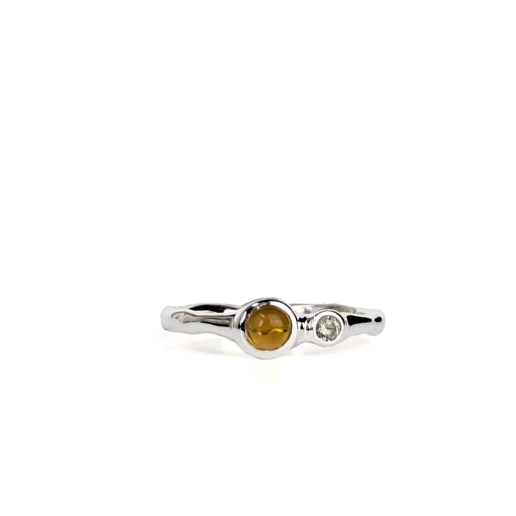 Citrine + Sapphire ring